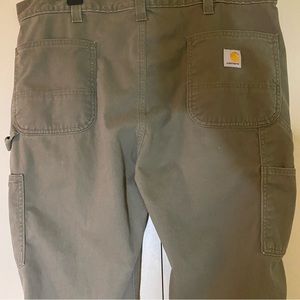 Men’s olive green Carhartt carpenter pants.  38 x 32